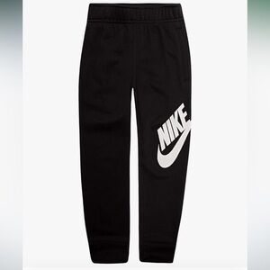 Nike Boys Fleece Jogger Sweatpants Black White Big Logo Size 4 NWT